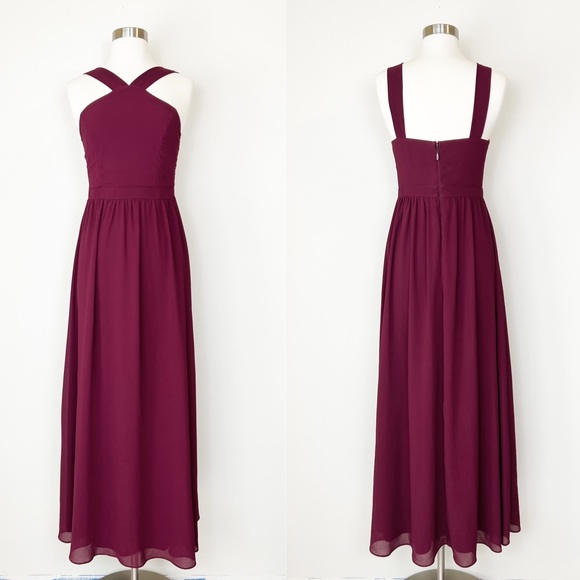 Lulus Air Of Romance Burgundy Maxi Dress S - Picture 4 of 12